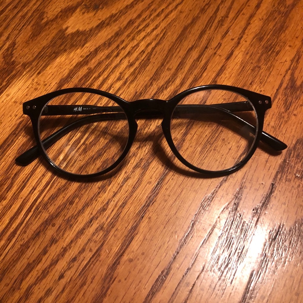Black Circular Fake Glasses
